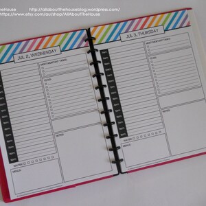 Daily Planner Day Planner Printable day to a page half size letter Rainbow PDF Editable Planner 2017 2018 undated Agenda letter arc planner image 4