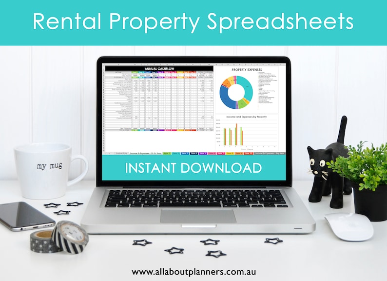 Rental Property spreadsheets investment income expenses tax deductions landlord manage Use Microsoft Excel Google Sheets or Numbers for Mac image 1