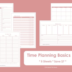 Printables tijdplanning - Basisprincipes tijdplanning - Huishoudmap - 5 vellen - Voordeelpakket