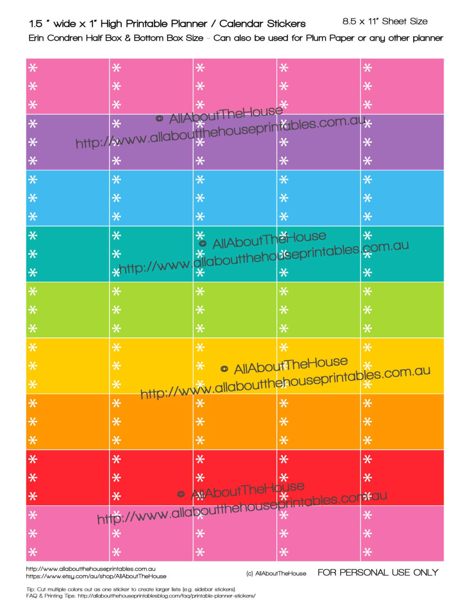 Ombre List Half Box Sized for Made for Erin Condren Planner Stickers ...