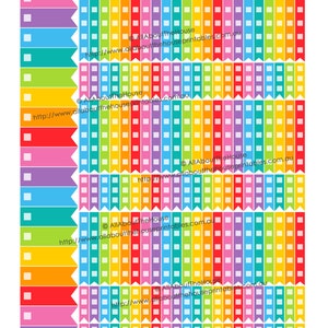 Checkbox List Flag Planner Stickers to do Printable tasks goals 1.9 L x 0.25 W Rainbow ECLP Plum Paper Fl007 image 2