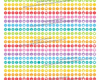 Date Dots Mini Planner Stickers Imprimible Daily Planner Rainbow hecho para Erin Condren Life Planner Plum Paper etc Celebra la fiesta de recordatorio