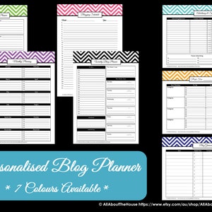 Blog Planner Printables Chevron Blog Management Organisation Household Binder 30 sheets Value Pack image 4