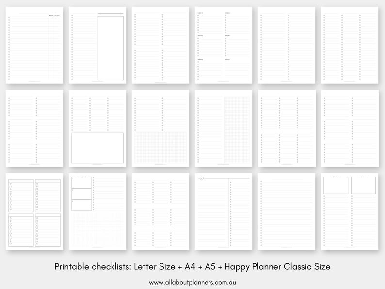 Checklist Printable Planner Undated Fillable Pdf Minimalist to Do List ...
