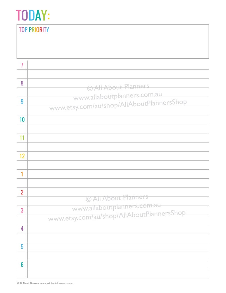 Daily planner editable printable pdf insert refill to do quarterly goals overview future log US letter size resize a5 half junior set 2 image 5