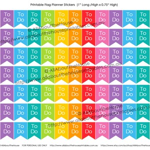 To Do Flag Planner Stickers Printable Banner Bunting List 1" H X 0.75 ...