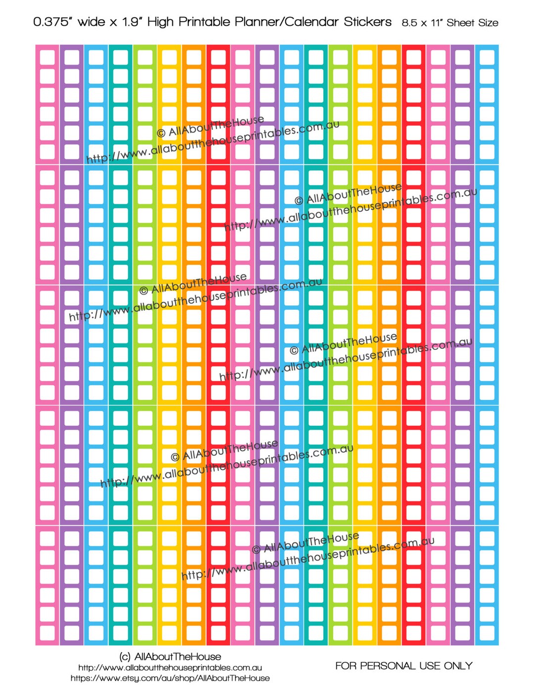 Checkbox Planner Stickers Checklist Printable 1.9" L X 0.375" W to Do ...