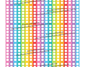 Checkbox Planner Stickers Checklist Printable 1.9" L x 0.375" W To Do Tasks Rainbow  ECLP Plum Paper ect - L003