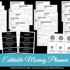 GREEN EDITABLE Moving Planner Checklist Binder Printable Chevron ...