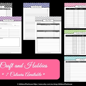 BLACK Craft, Hobby, DIY Printables Chevron Printable-Organisation-Household Binder 22 sheets Binder Cover and Spine PDF image 5