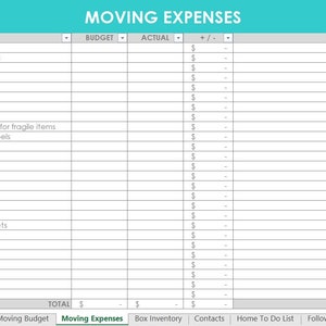 Moving Spreadsheet Planner Checklist Box Labels budget change of address home to do list Printable Organize New Home Door Hanger Template image 3
