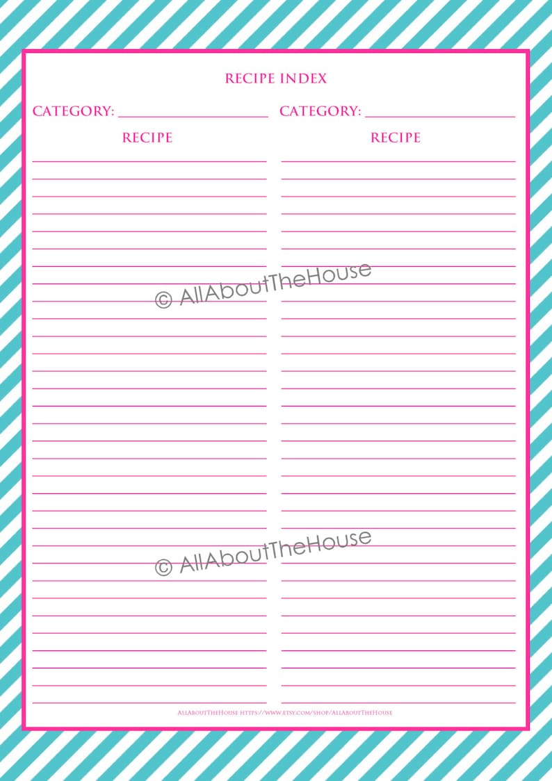 EDITABLE Recipe Binder Printables Recipe Sheet Recipe Card - Etsy Australia