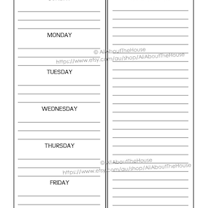 HALF SIZE Printable Planner Daily Planner Weekly Planner Calendar Diary ...