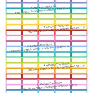 Printable Planner Stickers Blank Organization Rainbow made for Erin Condren, Plum Paper, Kikki K, filofax ect. OL080 image 1