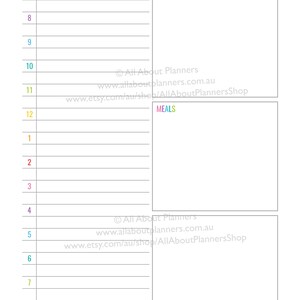 Daily planner printable overview insert editable refill to do quarterly goals overview future log US letter size resize a5 half junior image 3