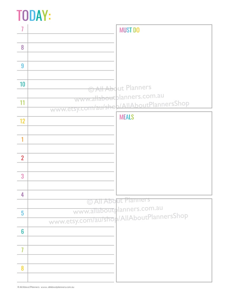 Daily planner printable overview insert editable refill to do quarterly goals overview future log US letter size resize a5 half junior image 3