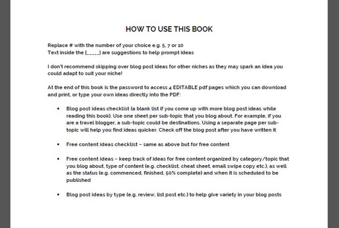 1200 Blog Post Ideas Ebook Printable Blogging Blog Post | Etsy
