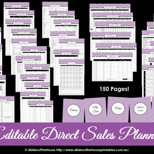 Direct Sales Planner - PURPLE - Editable Business Planner Binder ...