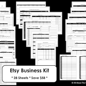 Etsy Business Planner Printables Work At Home Mom, online Business, ebook, worksheet, workbook, Household Binder, organizer, form, template image 1