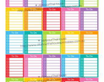 To Do Liste Checkliste Planner Stickers Ausdruckbare Kalender Sticker Routine Aufgaben Full Box oder Sidebar Erin Condren, Plum Paper Limelife etc.