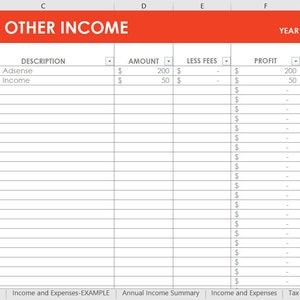 Etsy Seller Spreadsheets, shop management Tool, financial, tax reporting, profit and loss, income, expenses, spreadsheet, excel, google docs image 3