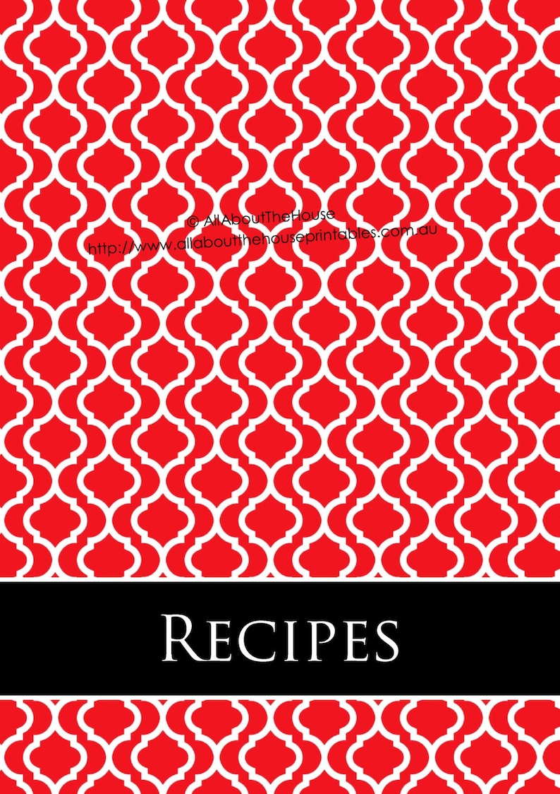 EDITABLE Recipe Binder Printables Meal Planning Recipe Sheet Recipe Card Weekly Meal Planner Month Recipe Dividers Grocery List Quatrefoil image 1