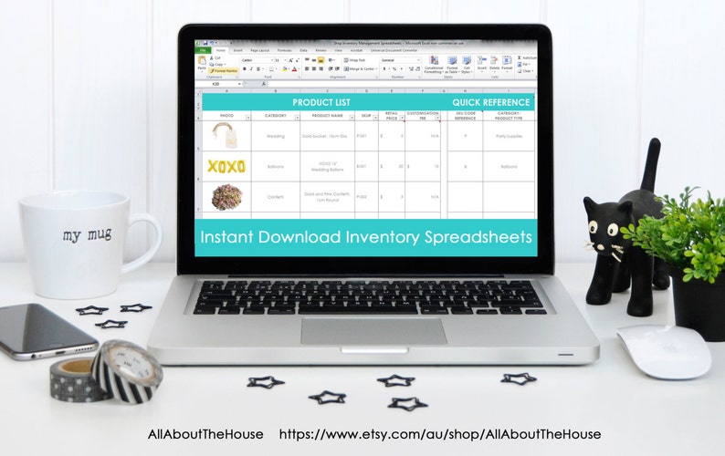 Inventory spreadsheet etsy seller tool shop management supplies materials cost of goods sold wholesale retail pricing worksheet excel forms image 1