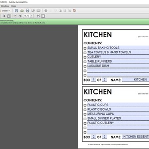 EDITABLE Moving Box Labels Planner Checklist Binder Printable Chevron ...