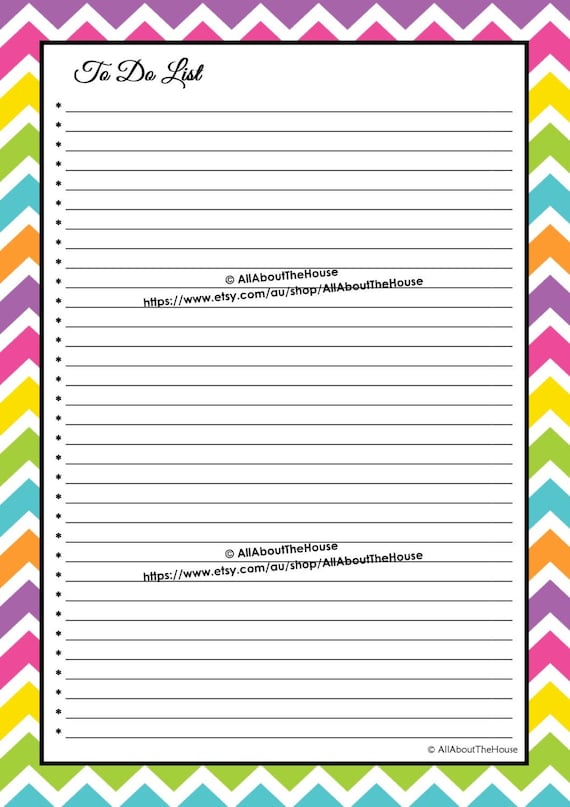 EDITABLE - Printable To Do List - Chevron - Planner Printable - INSTANT ...