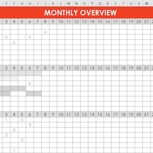Monthly Habit Tracker spreadsheet Excel routine tasks, goals, google sheets template organize daily weekly monthly tasks cleaning chores image 6
