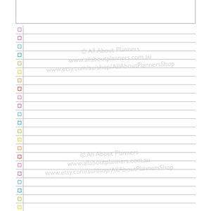 Daily planner printable overview insert editable refill to do quarterly goals overview future log US letter size resize a5 half junior image 7