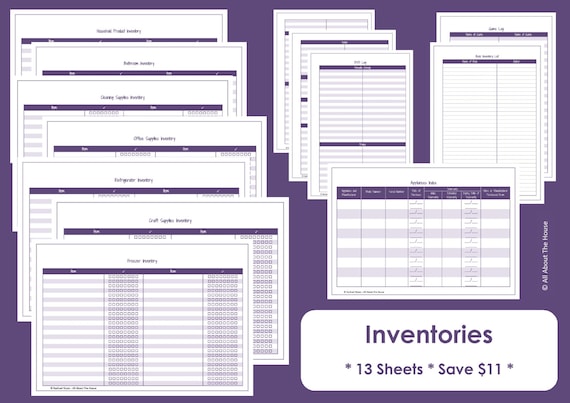 Home Inventory Printables Home Organisation Household Etsy