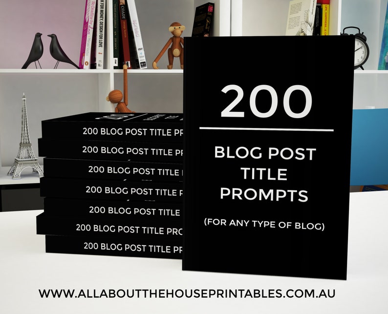 200 Blog Post Title prompts Ebook printable blogging blog image 1