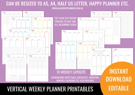 How to resize printables (how to print A5, MAMBI, personal, Erin