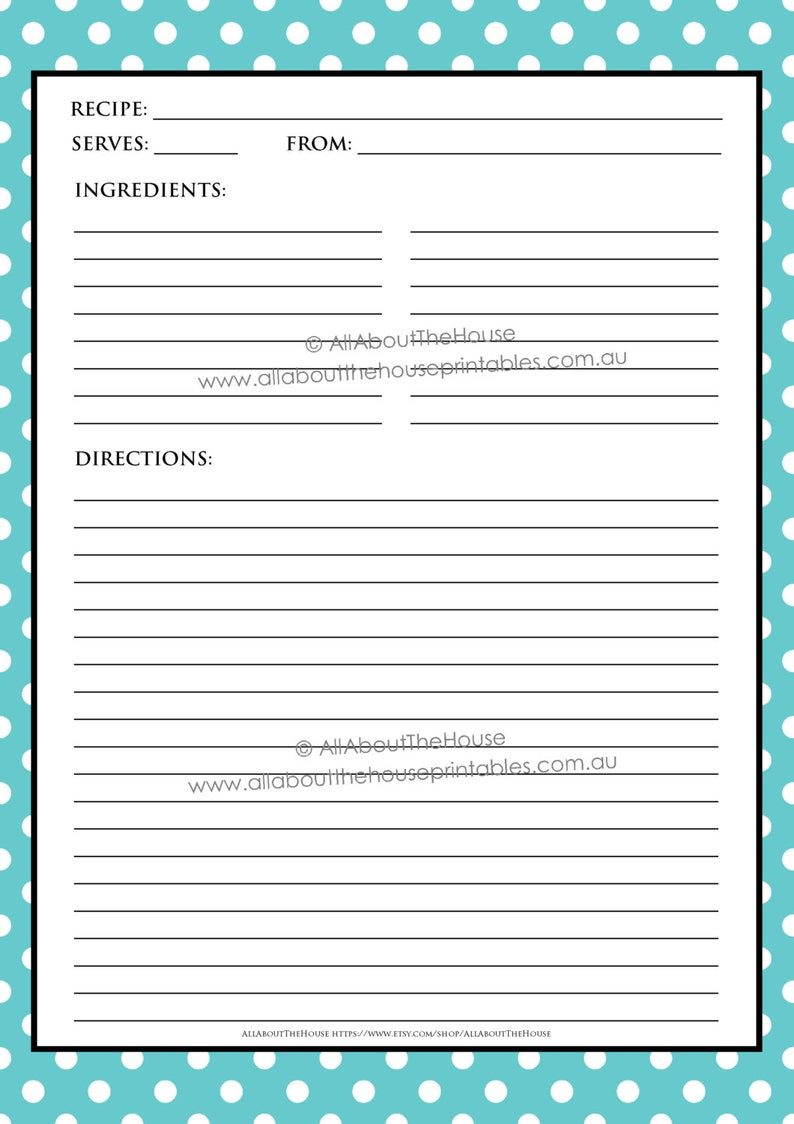 Free printable recipe card template for mac Free printable recipe card template for mac
