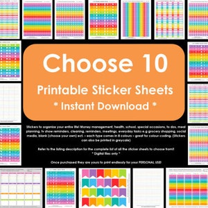 Checkbox List Flag Planner Stickers to do Printable tasks goals 1.9 L x 0.25 W Rainbow ECLP Plum Paper Fl007 image 4