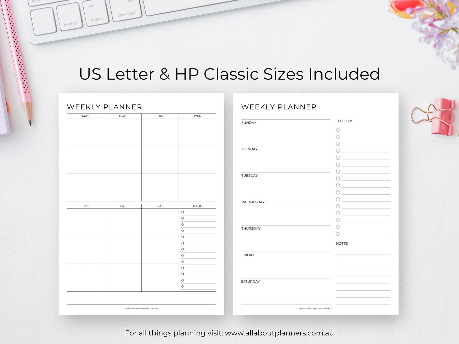 Undated Week Weekly Planner Printable Undated Week on 1 Page Layout Monday Sunday ...