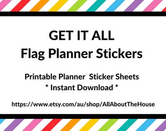 Flags Planner Stickers Bundle Kit Rainbow Calendar accessory dinner food fruit vegetable health lunch icon erin condren any planner