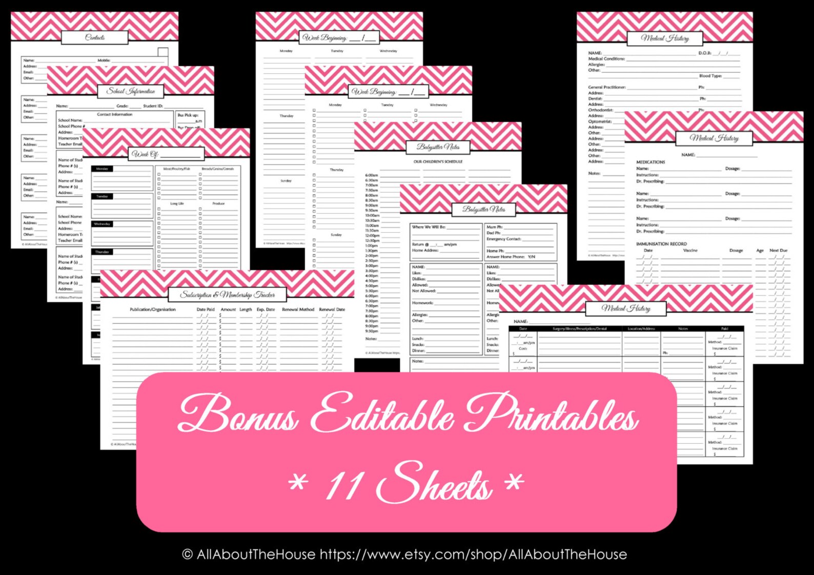 Household Binder Printables Home Binder Cover Organisation Family ...