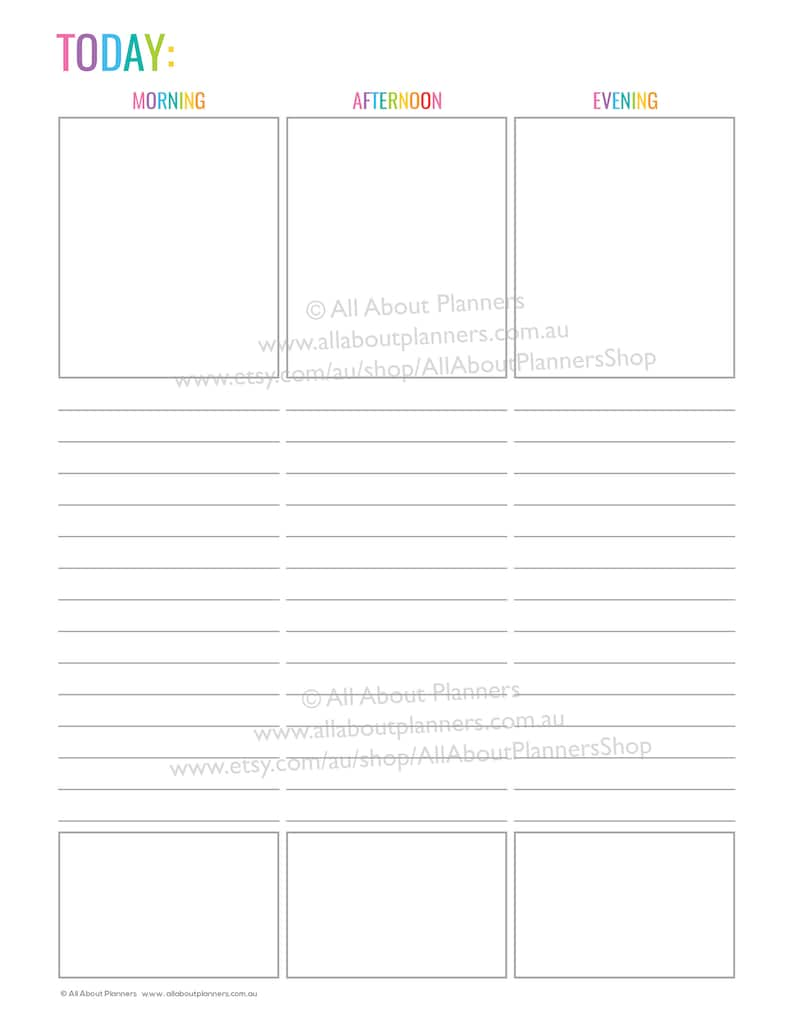 Daily planner editable printable pdf insert refill to do quarterly goals overview future log US letter size resize a5 half junior set 2 image 7