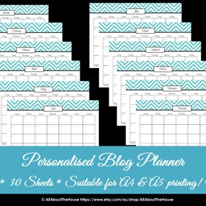 Blog Planner Printables Chevron Blog Management Organisation Household Binder 30 sheets Value Pack image 3