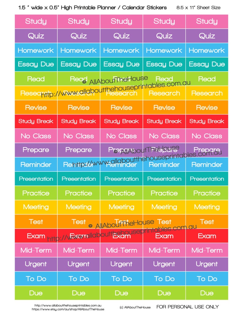 Printable Calendar / Planner Stickers Examine College or university Higher education Company Rainbow delighted planner Plum Paper, Kikki K, filofax ect. Instantaneous DL photo regarding Printable Calendar Stickers identify Printable Calendar / Planner Stickers Exploration College Faculty Enterprise Rainbow content planner Plum Paper, Kikki K, filofax ect. Instantaneous DL