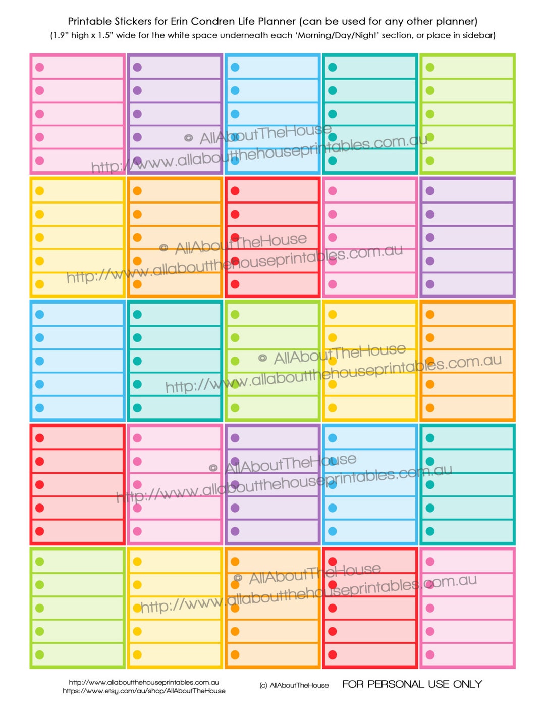 Printable Planner Stickers Erin Condren Vertical Life Planner Checklist ...