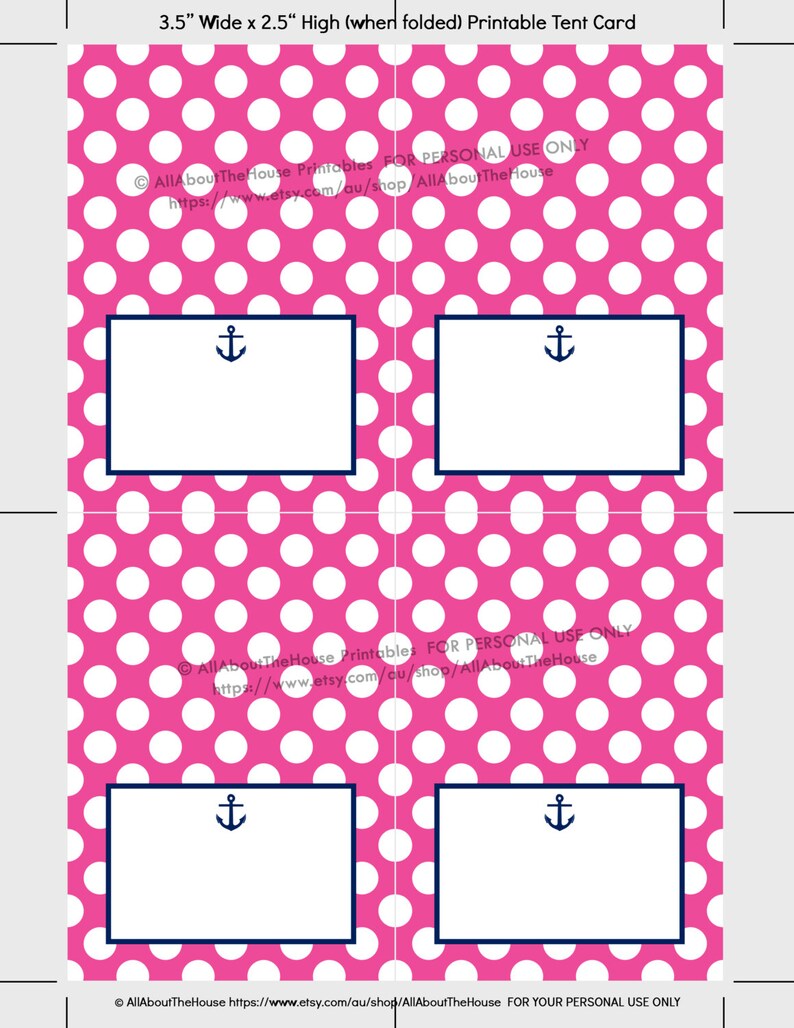 Editable Tent Card, Food Label, Party Printable, Nautical, Name ...
