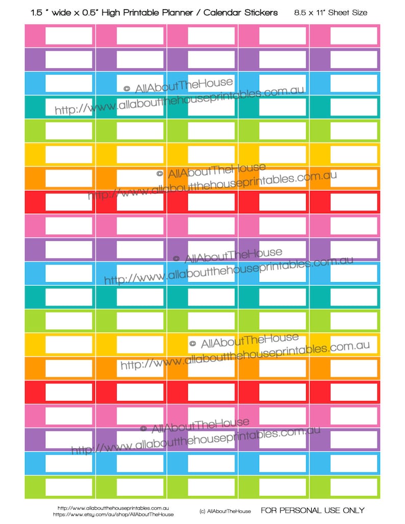 Blank Terminplaner Aufkleber druckbare Kalender organisieren 1,5 b x 0,5 für Erin Condren ECLP Plum Paper jeden Planer OL012 Bild 1