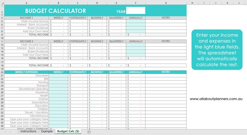 budget planner calculator