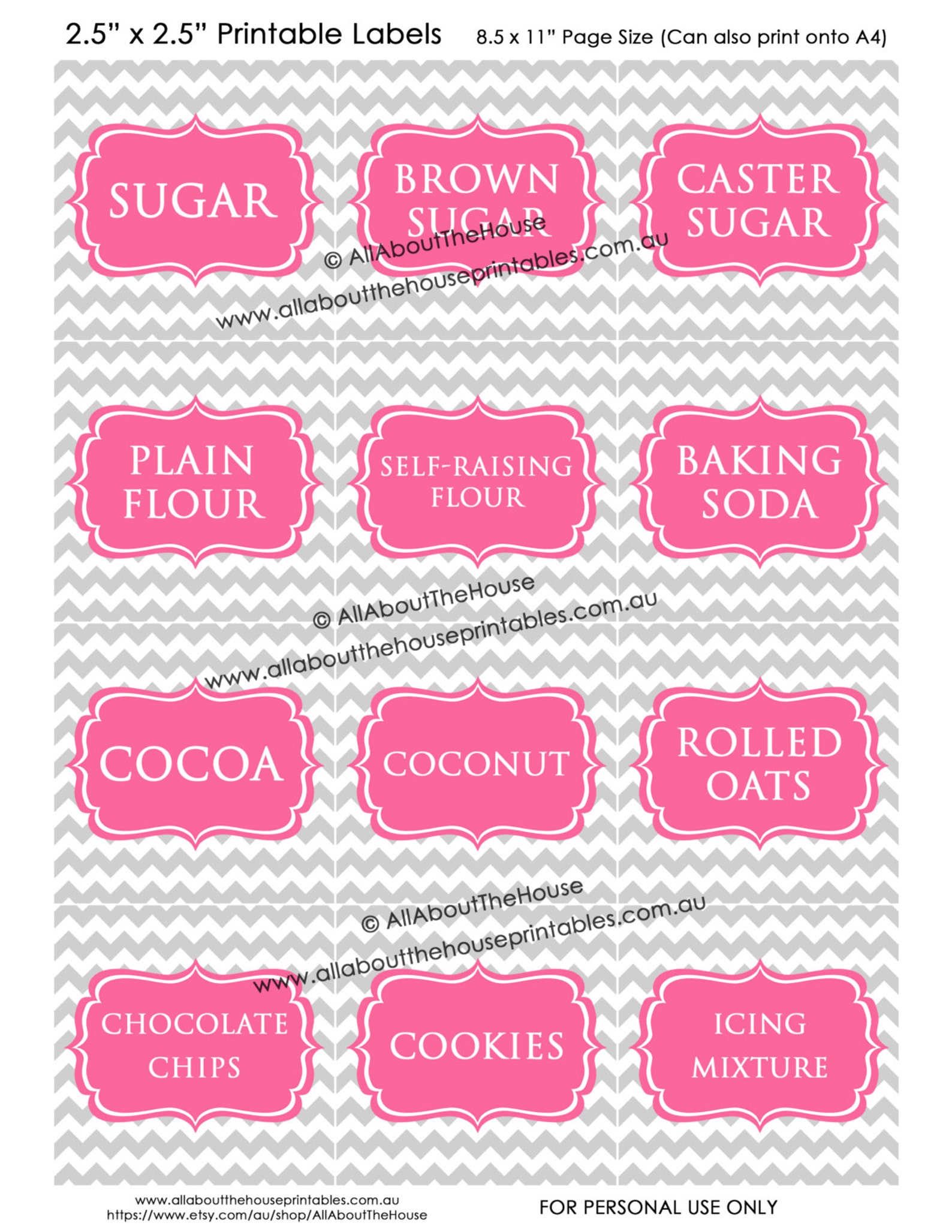Pantry Labels Printable Editable Pdf Kitchen Organization Etsy