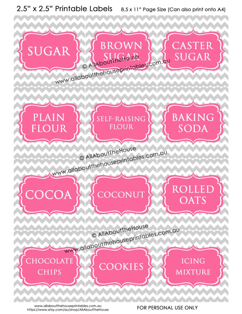 Pantry Labels Printable Editable Jpg Pdf Kitchen Organization - Etsy