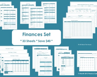 Finance Organisation Printables - Household Binder - 33 sheets - Budget - Debt tracker - paid bills checklist - spending record - calendar