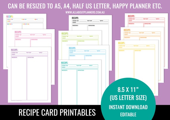 Printable Recipe Cards Template from i.etsystatic.com